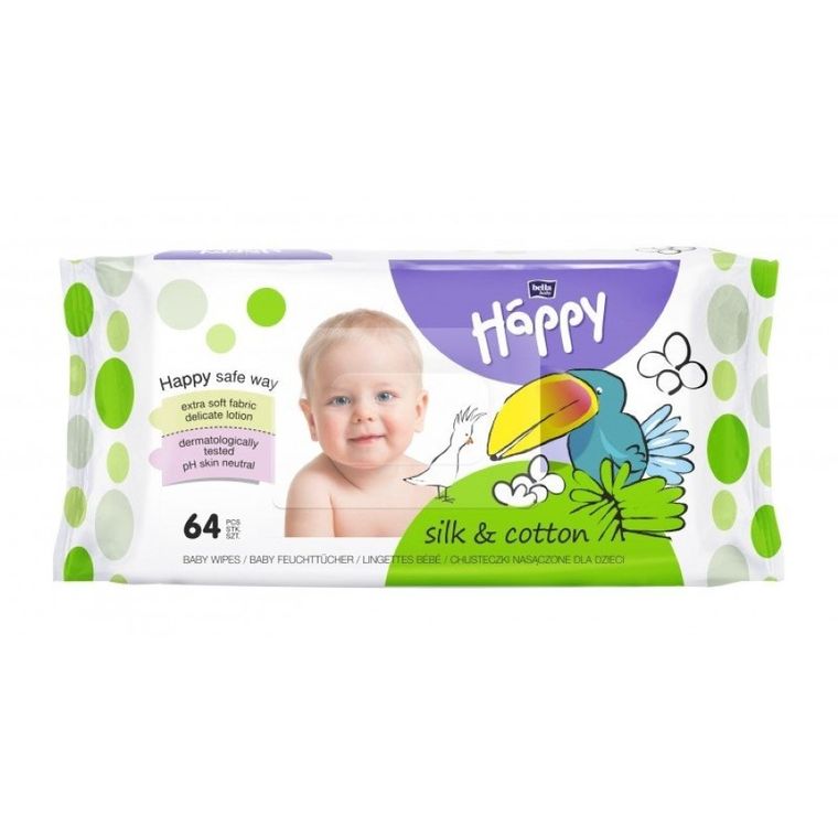Bella, Baby Happy, chusteczki nasączone, 64 szt.