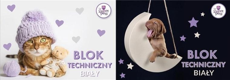 Beniamin, blok rysunkowy A4, biały, 10 kartek, The Sweet Pets