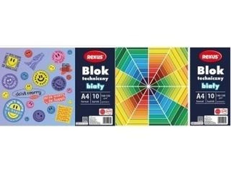 Beniamin, blok techniczny, A4, 10 kartek, biały