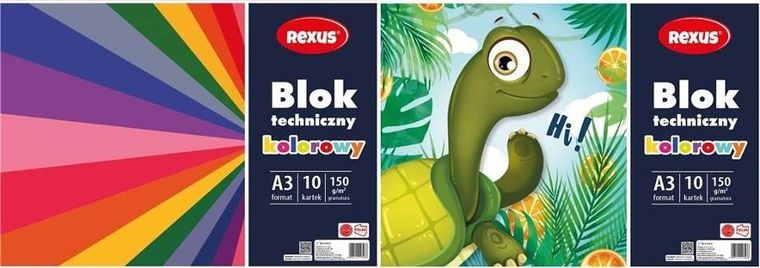 Beniamin, blok techniczny, kolorowy, A3, 10 kartek