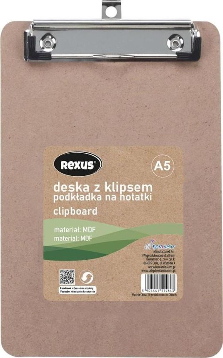 Beniamin, deska z klipem, podkładka, A5