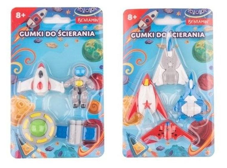 Beniamin, gumki do ścierania, samoloty, 6 szt.