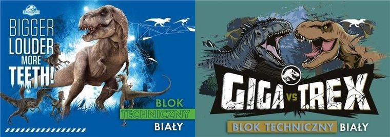 Beniamin, Jurassic Park, blok techniczny, biały, A4, 10 kartek