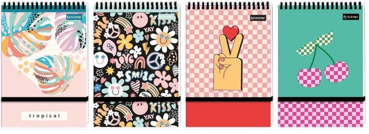 Beniamin, kołonotes zamykany na gumkę, A6, 96 kartek, kratka, 1 szt.