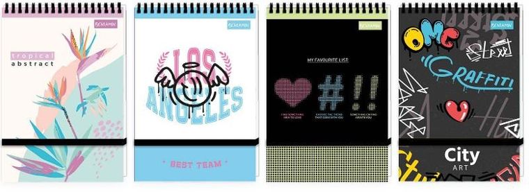 Beniamin, kołonotes zamykany na gumkę, A6, 96 kartek, kratka, 1 szt.