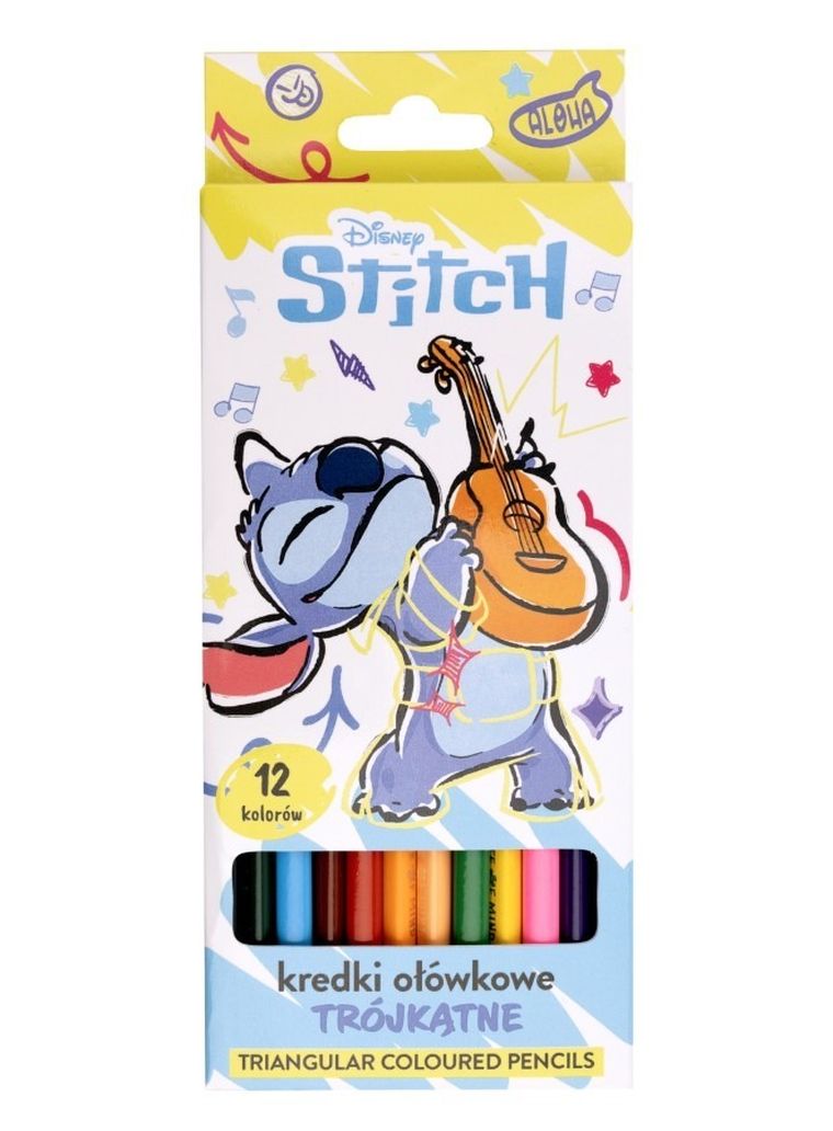 Beniamin, Lilo i Stitch, kredki ołówkowe trójkątne, 12 kolorów