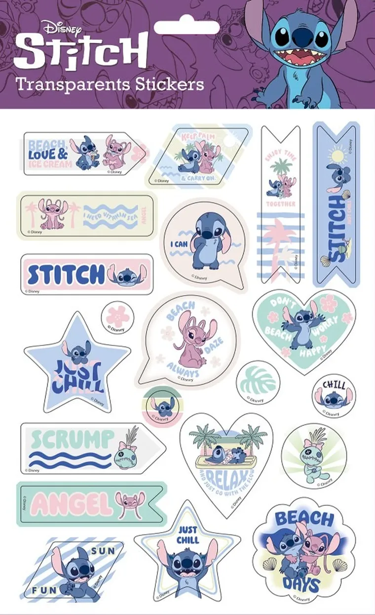 Beniamin, Lilo i Stitch, naklejki ozdobne, 63 elementy