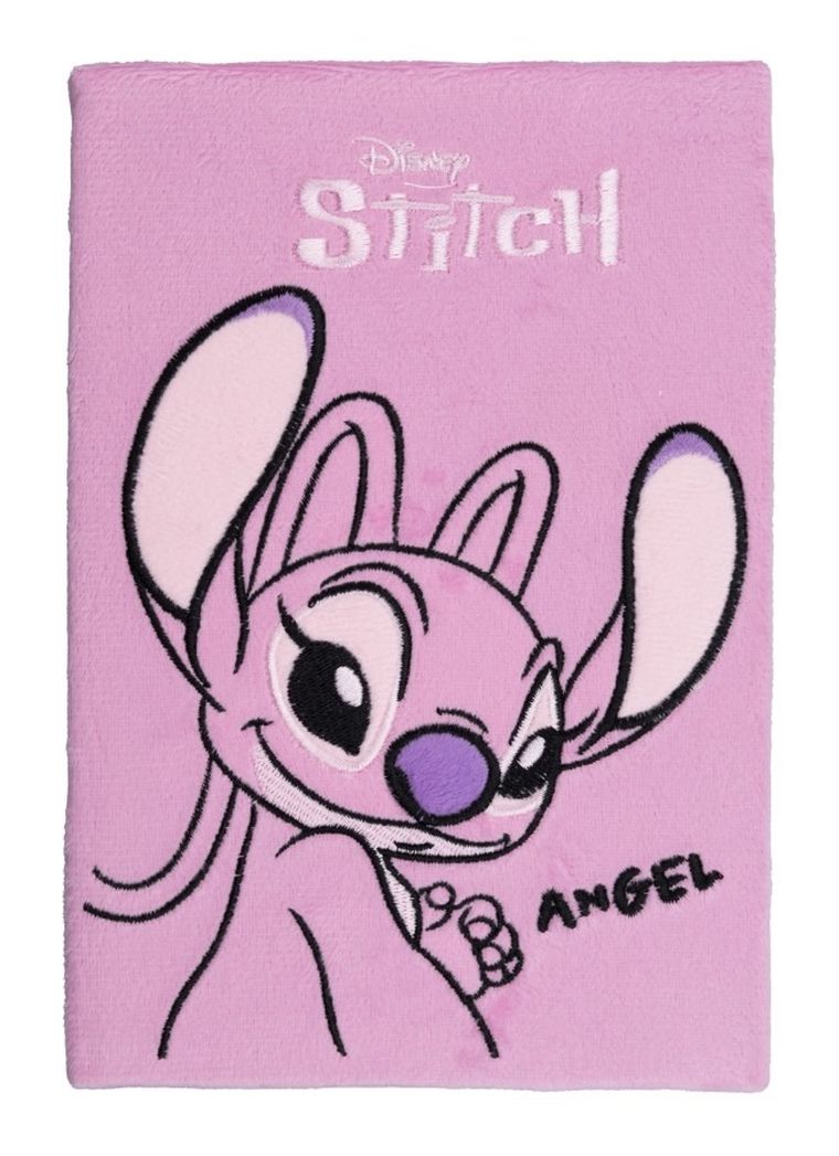 Beniamin, Lilo i Stitch, notes z pluszową okładką, A5, 80 kartek, linia, różowy
