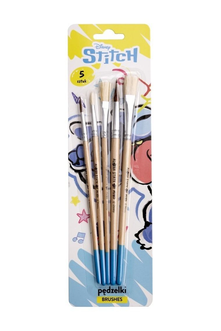 Beniamin, Lilo i Stitch, pędzelki z naturalnego włosia, 5 szt.