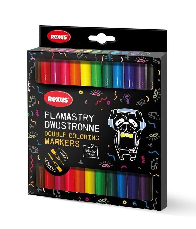 Beniamin, mazaki dwustronne, 2w1, 12 kolorów