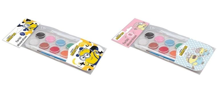 Beniamin, Minionki, farby akwarelowe, 12 kolorów, 1 szt.