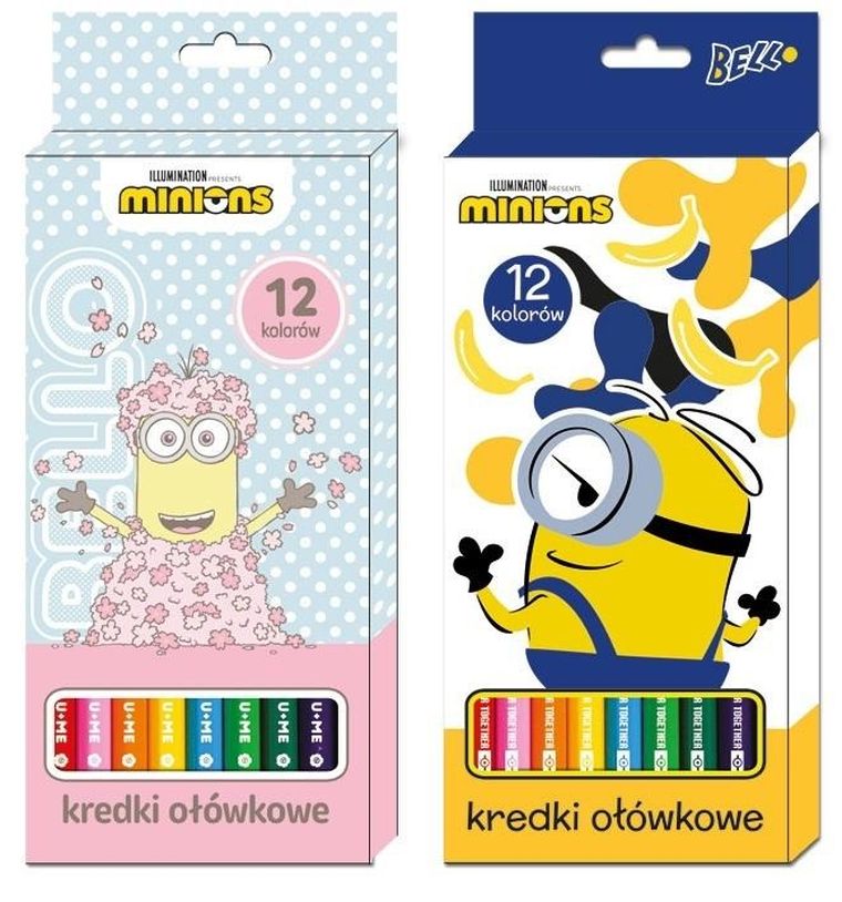 Beniamin, Minionki, kredki ołówkowe, 12 kolorów, 1 szt.