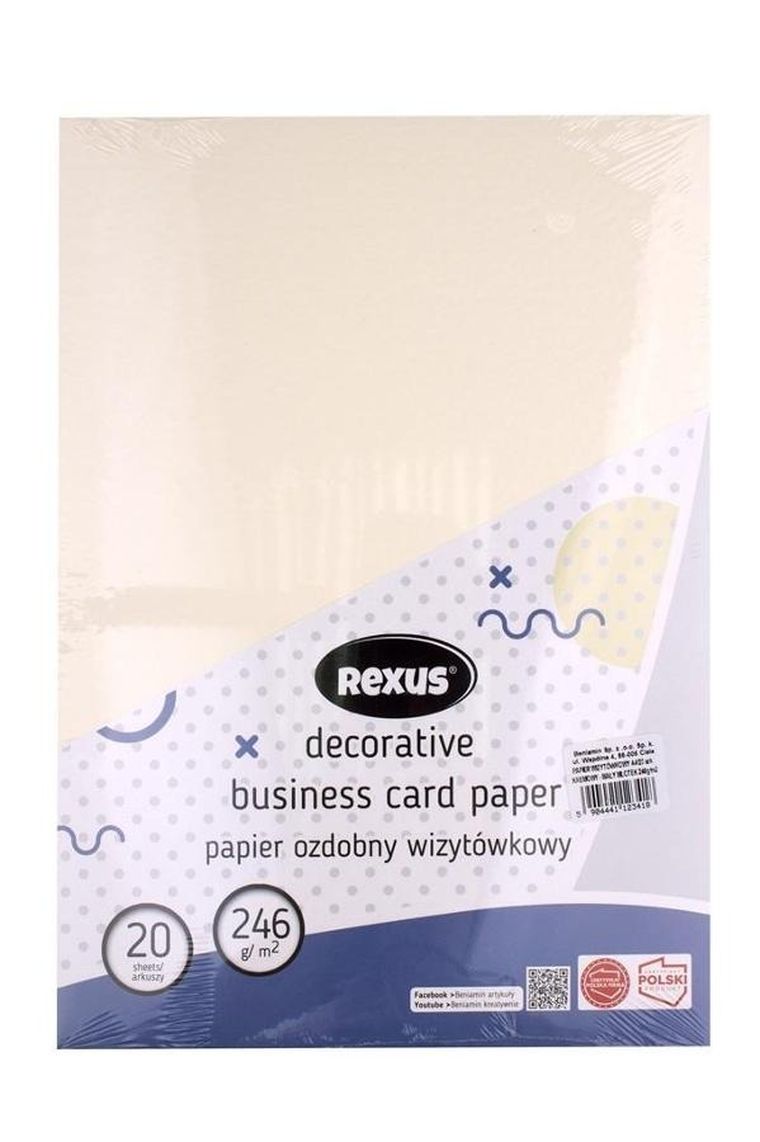 Beniamin, papier wizytówkowy, A4, 20 kartek, kremowy, młotek