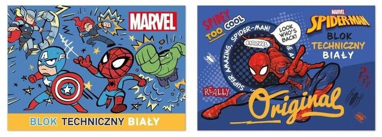 Beniamin, Spider-Man, blok techniczny, A4, 10 kartek, biały, 1 szt.