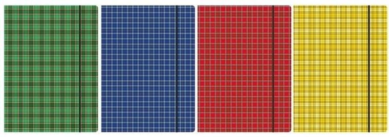 Beniamin, teczka z gumką, A4, papierowa, w szkocką kratę, 1 szt.