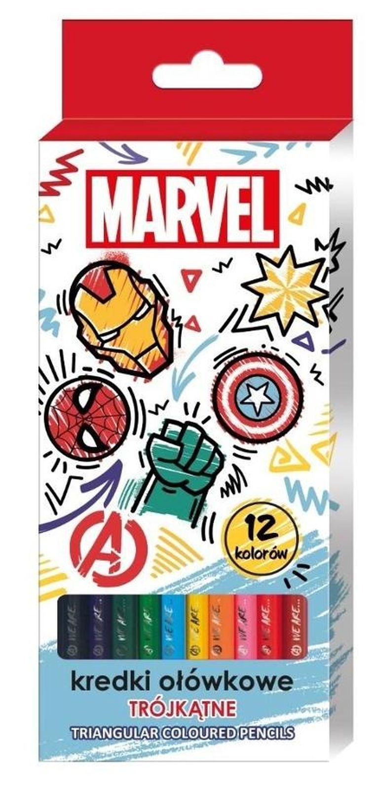 Beniamin, The Avengers, kredki ołówkowe trójkątne, 12 kolorów