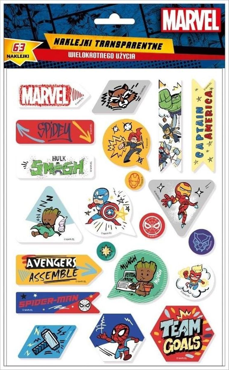 Beniamin, The Avengers, naklejki ozdobne, 1 szt.