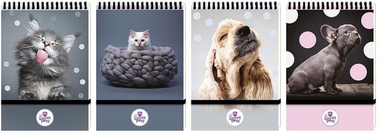 Beniamin, The Sweet Pets, kołonotes na gumkę, A6, 96 kartek, kratka, 1 szt.