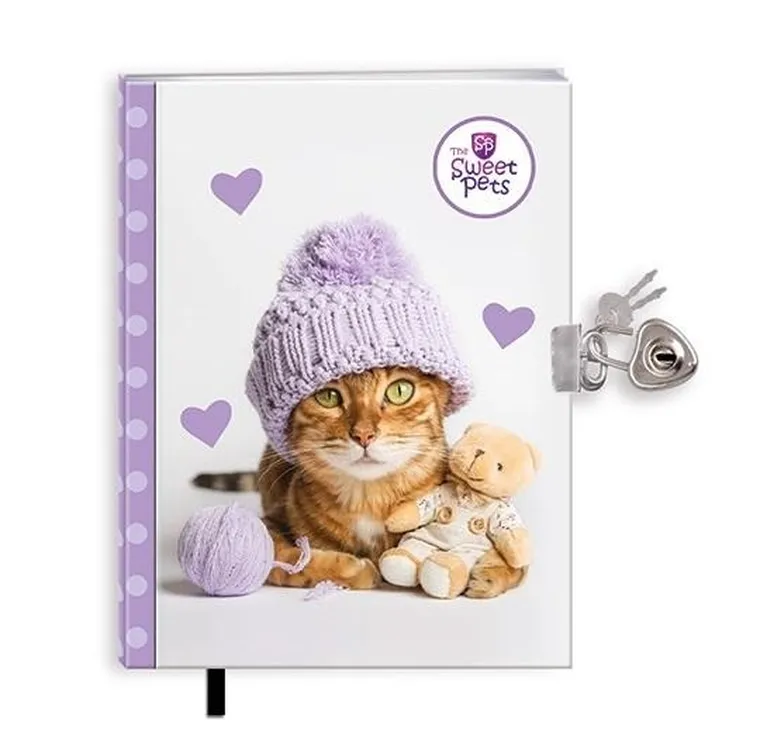 Beniamin, The Sweet Pets, pamiętnik z zakładką i kłódką, kot