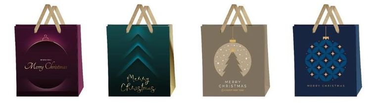 Beniamin, torebka świąteczna, średnia, 26-32-10,5 cm, 1 szt.