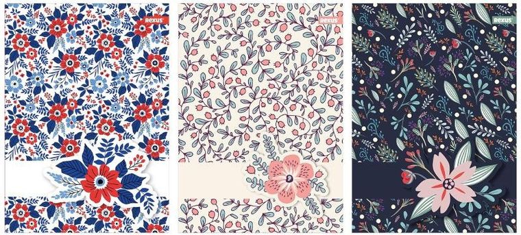 Beniamin, zeszyt, A4, 60 kartek, kratka, Flower, 1 szt.