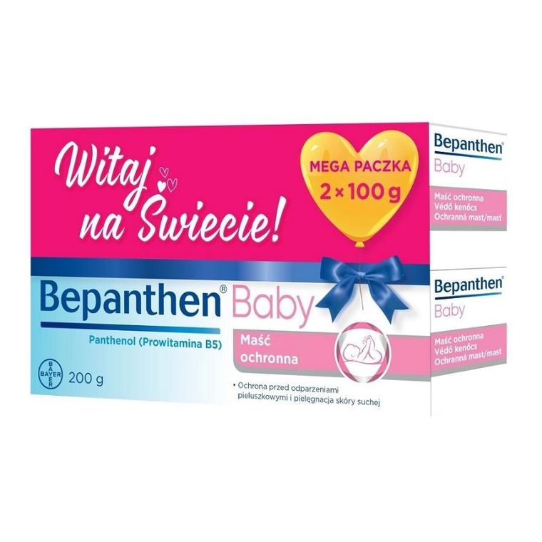 Bepanthen, Baby, maść ochronna, 2-100g