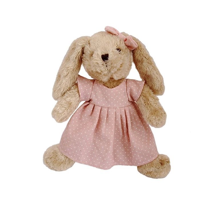 Beppe, Królik Rosalie, maskotka w różowej sukience, 30 cm