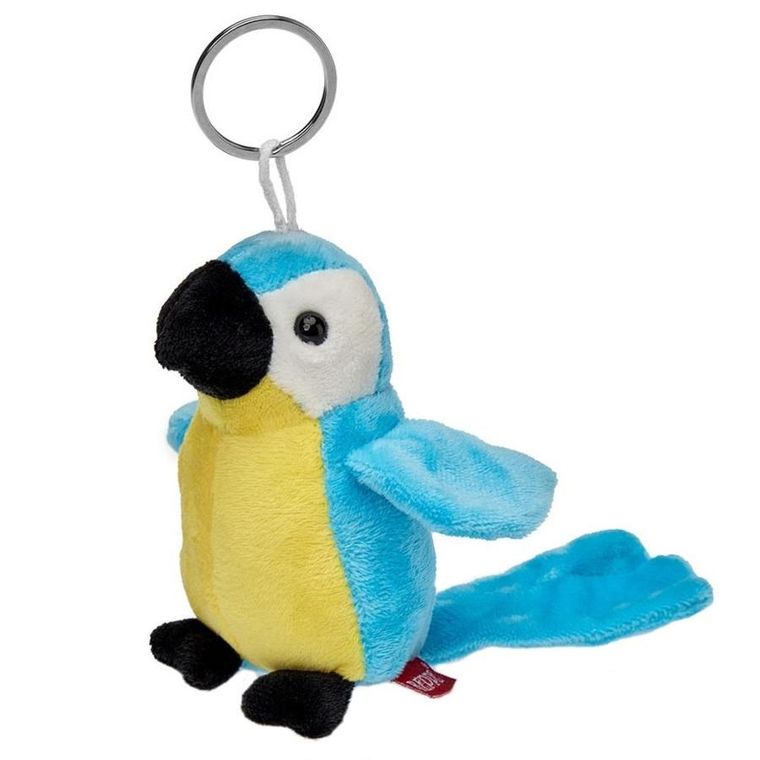 Beppe, Papuga Ara, maskotka z breloczkiem, niebieska, 11 cm