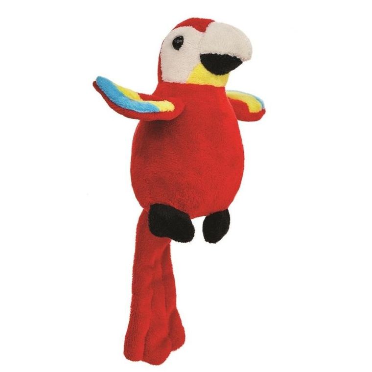 Beppe, Papuga Ara, maskotka z magnesem, czerwona, 11 cm