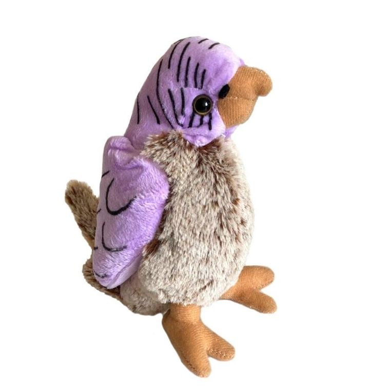 Beppe, Papuga, maskotka, fioletowo-brązowa, 17 cm