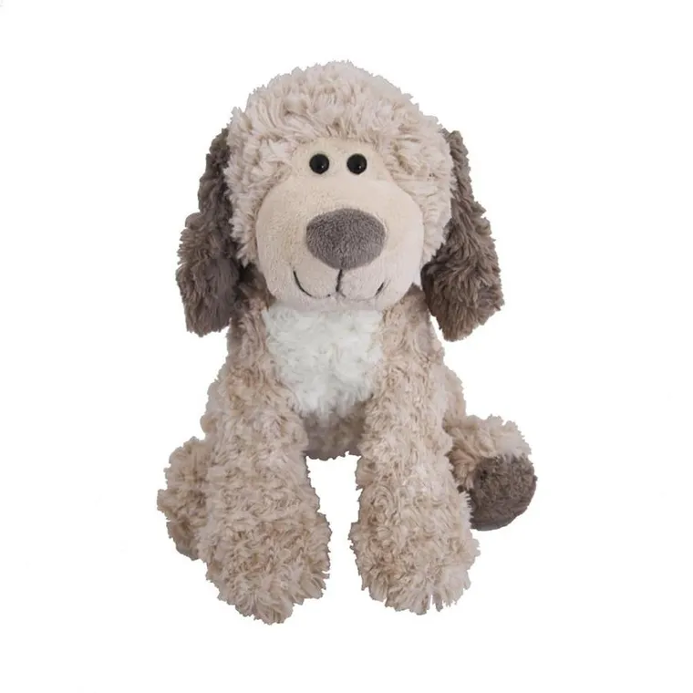 Beppe, piesek z białym brzuszkiem, maskotka, ecru, 20 cm