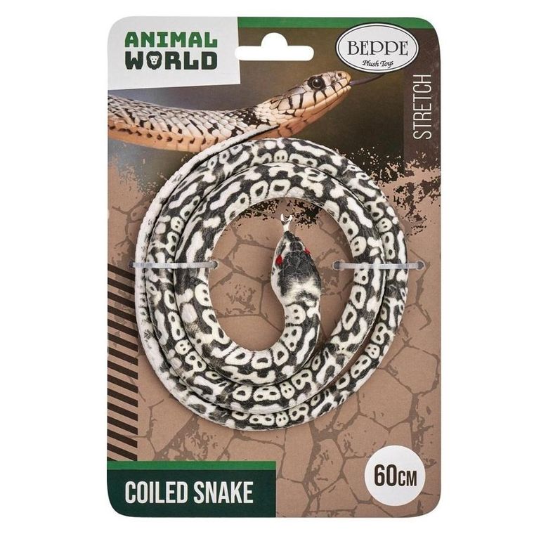 Beppe, wąż gumowy, szaro-biały, 60 cm