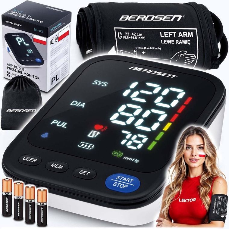 Berdsen, ciśnieniomierz naramienny z polskimi komunikatami, BD-122