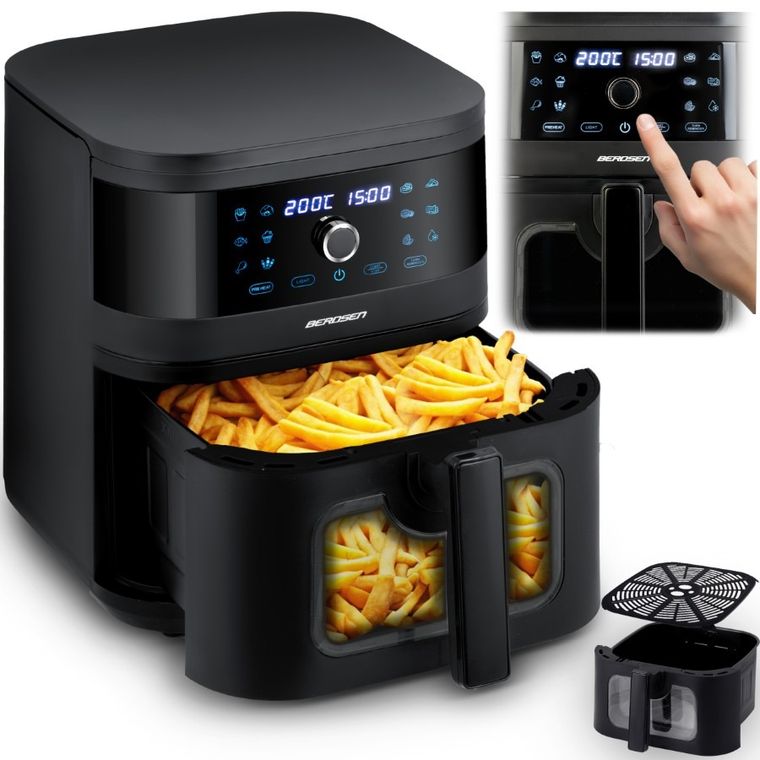 Berdsen, frytkownica beztłuszczowa, air fryer, czarny, BD-661