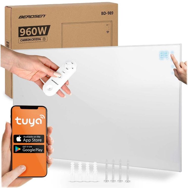 Berdsen, grzejnik na podczerwień, promiennik podczerwieni, 960W, pilot, WiFi, aplikacja, BD-989