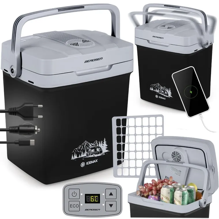 Berdsen, Icemax, lodówka turystyczna, tryb ECO, 26l, czarna