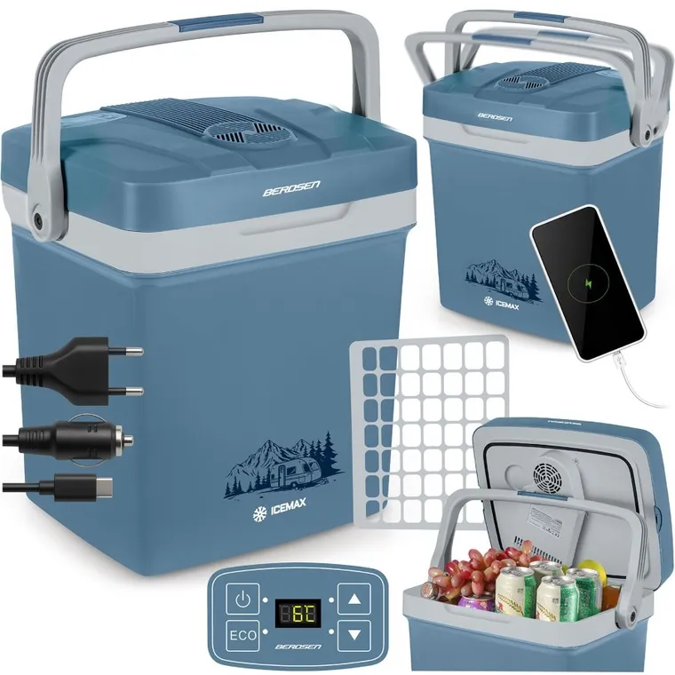 Berdsen, Icemax, lodówka turystyczna, tryb ECO, 26l, niebieska