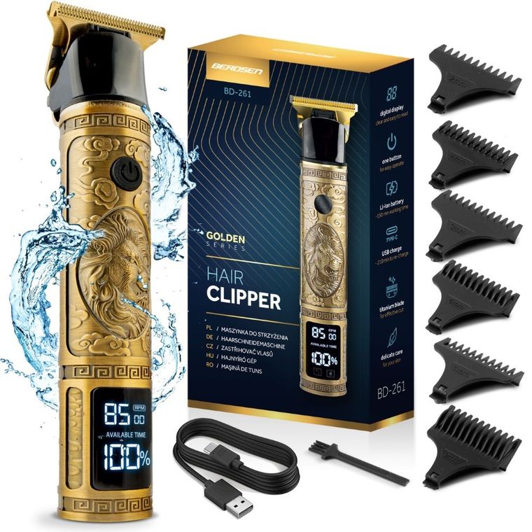 Berdsen, Lew, maszynka do strzyżenia włosów, złota, BD-261