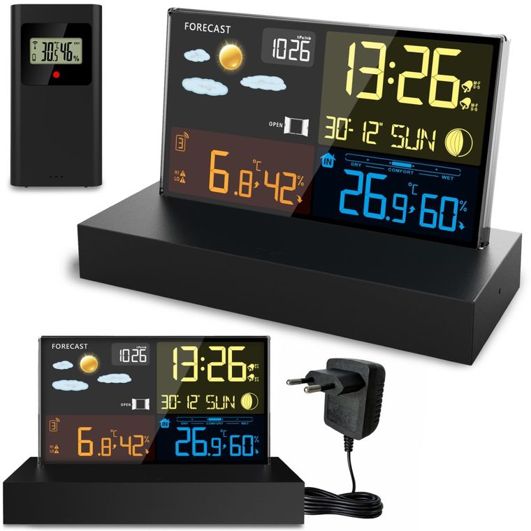 Berdsen, stacja pogodowa z wyświetlaczem BD-912, czarna