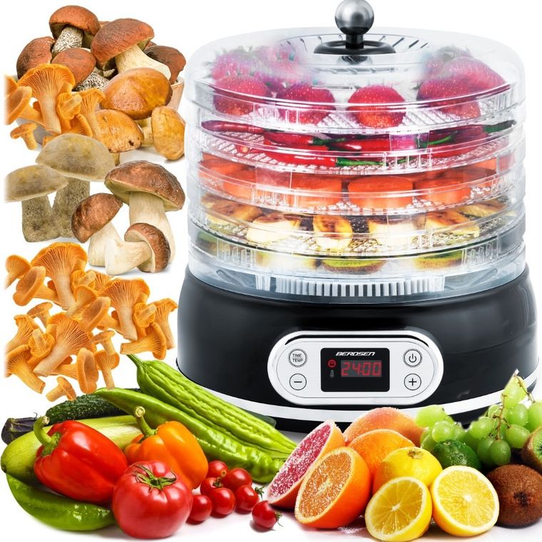 Berdsen, suszarka spożywcza do grzybów i owoców, 400W 10L