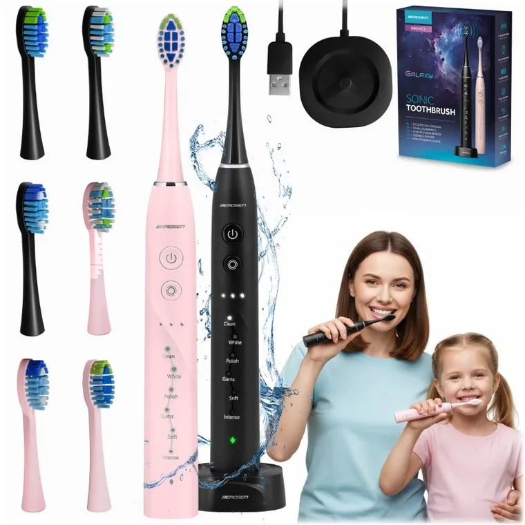 Berdsen, szczoteczka soniczna do zębów, Galaxy Duo, 2 szt.