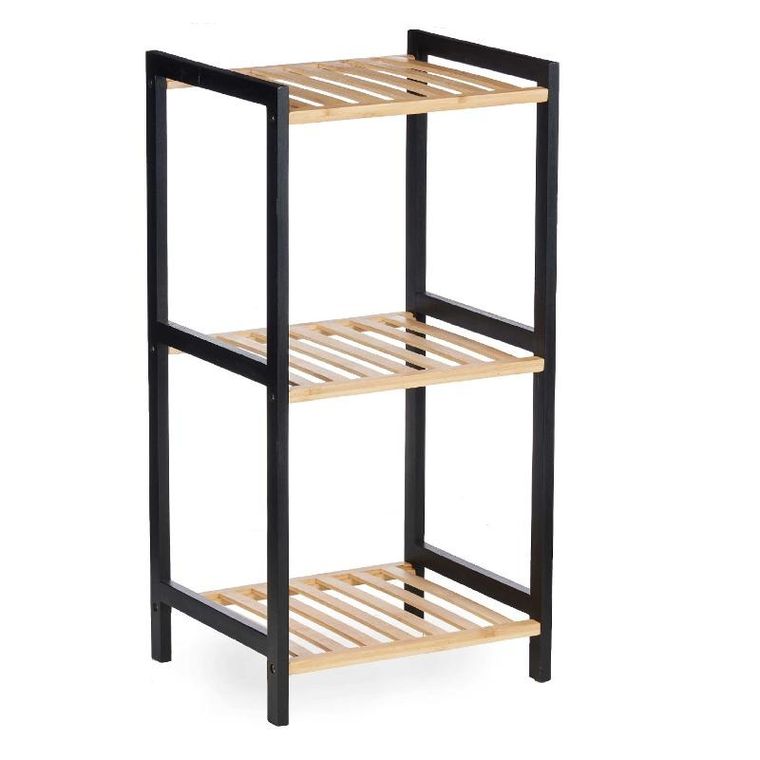 Berilo, Square, wąski regał bambusowy, 35-30-70 cm