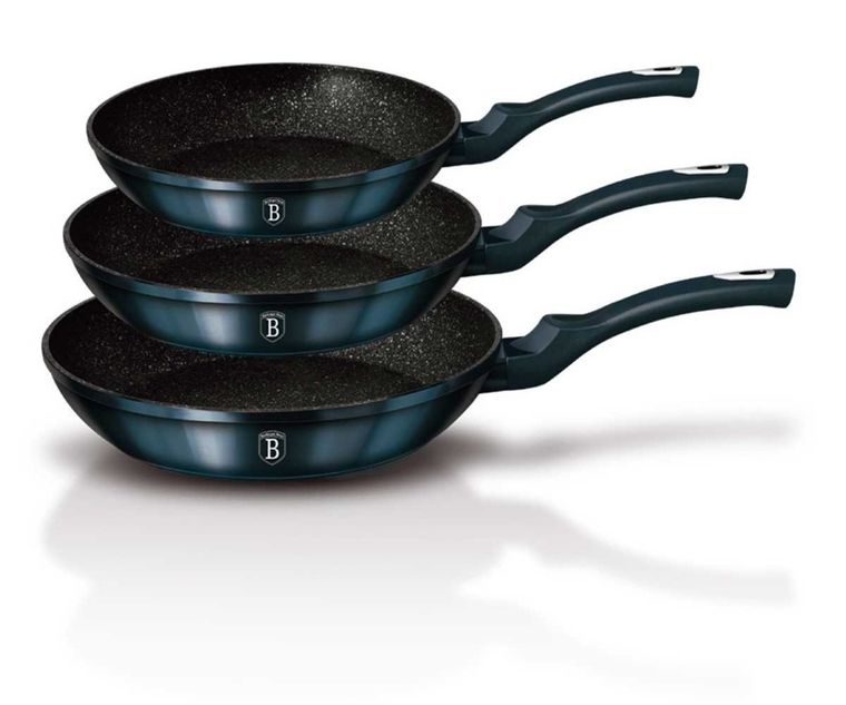 Berlinger Haus, Aquamarine, zestaw patelni granitowych, 3 szt.