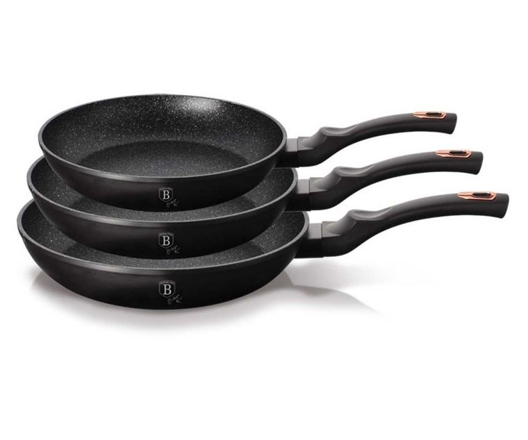 Berlinger Haus, Black Rose, patelnie granitowe, zestaw, 3 szt.