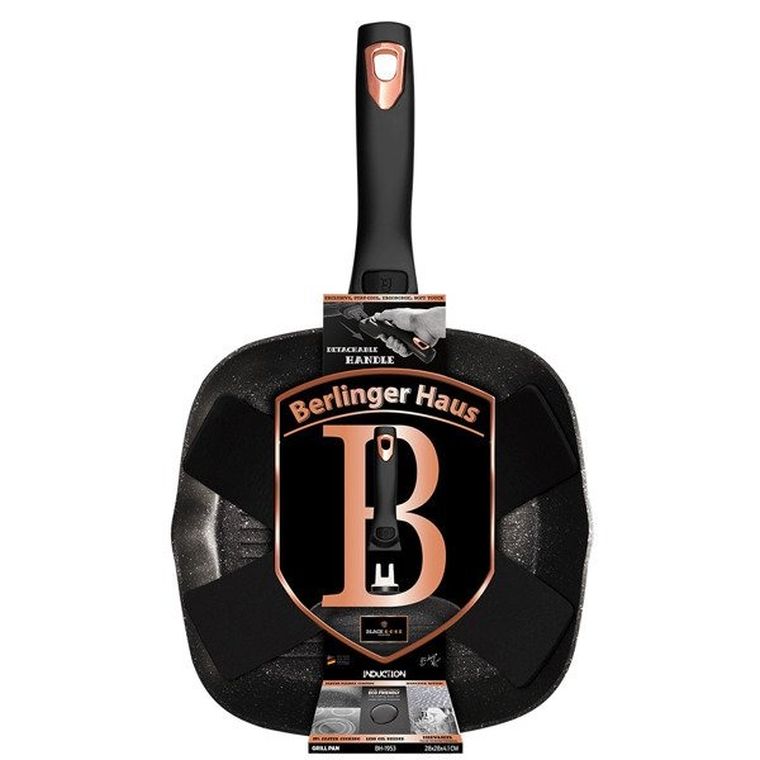 Berlinger Haus, patelnia grillowa, 28 cm, Black Rose Collection