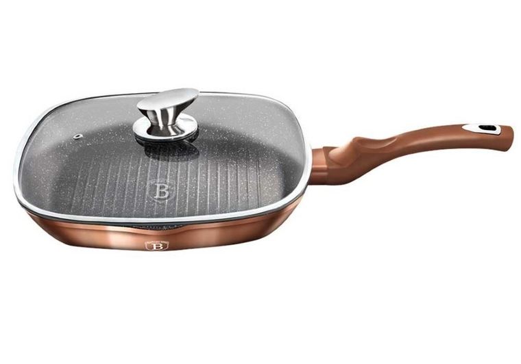 Berlinger Haus, Rose Gold, patelnia granitowa grillowa, 28 cm