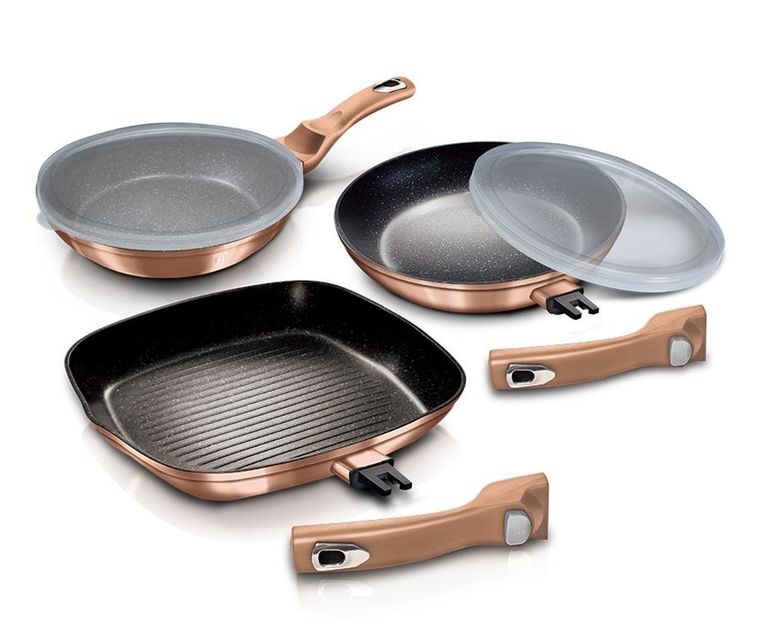 Berlinger Haus, Rose Gold, zestaw 3 patelni granitowych