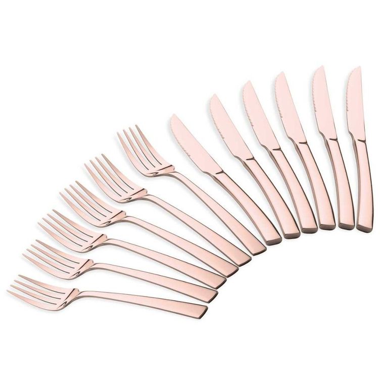 Berlinger Haus, Rose Gold, zestaw sztućców do steków, 12 szt., BH-3088
