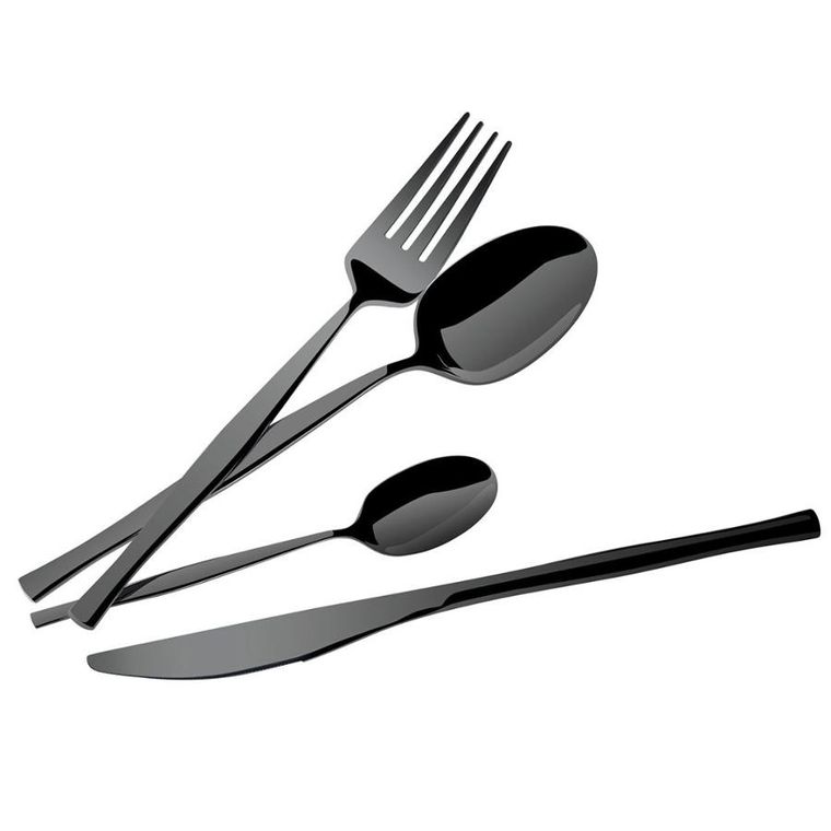 Berlinger Haus, Shiny Black, sztućce, połysk, 24 elementy