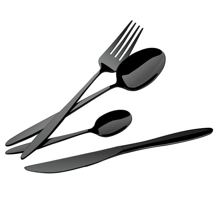 Berlinger Haus, Shiny Black, sztućce, połysk, 24 elementy